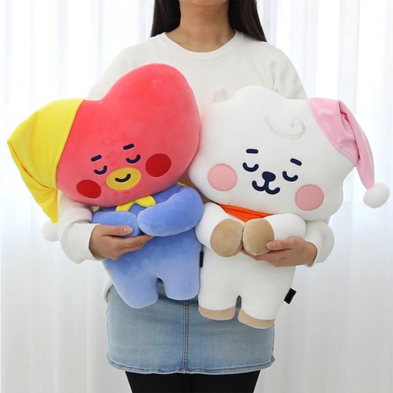 1 Pcs Grande Dos Desenhos Animados Da Coréia Do BTS De Pelúcia Brinquedo COOKY KOYA MANG RJ-SHOOKY TATA BT21 Boneca Chav