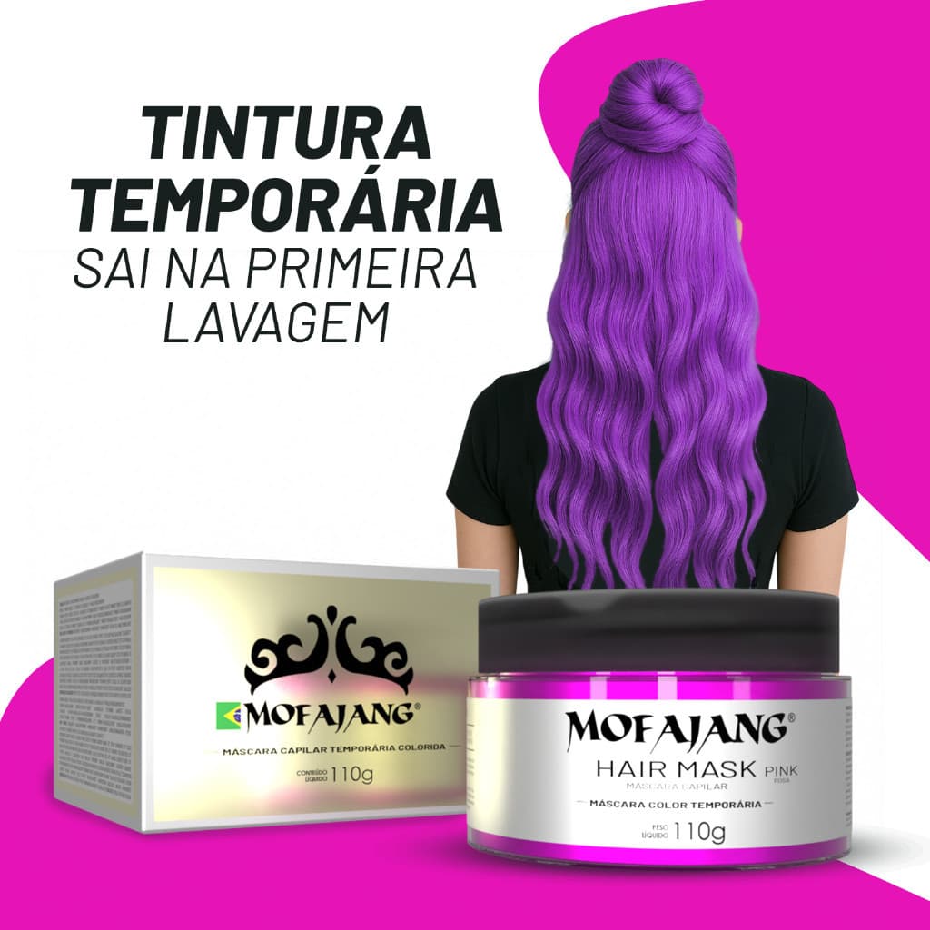 Mofajang Cera De Coloração Temporária - Mascara De Pintura 110g  PINK