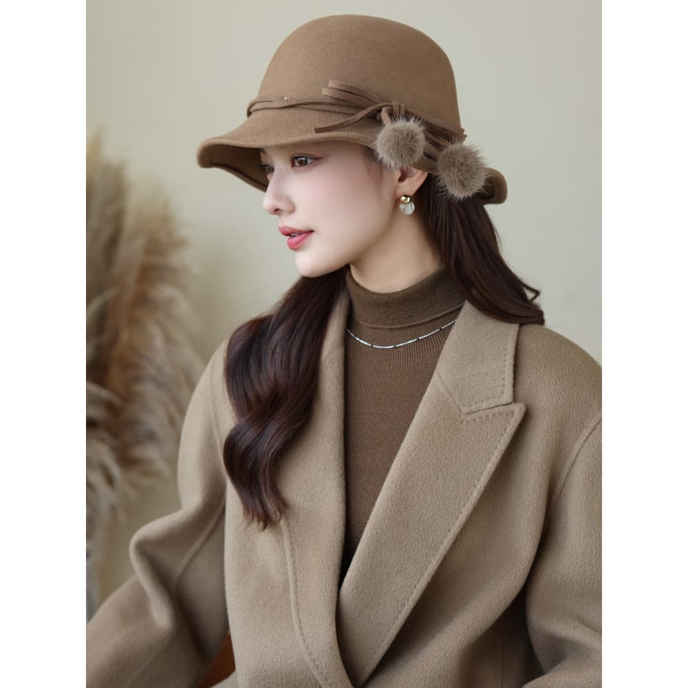 Outono inverno chapéu senhoras novo estilo francês chapéu superior moda feminina All-Match lã senhora chapéu feminino ja
