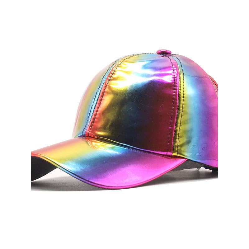 Boné de beisebol colorido de couro envernizado com borda curvada, masculino e feminino, estilo formal, brilhante, Hip-Ho