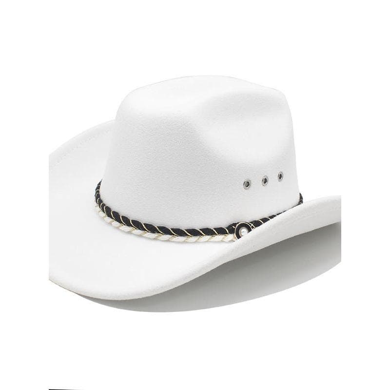 Estilo europeu americano masculino feminino estilo uma palavra topo elegante chapéu de Cowboy botão acessórios elegante
