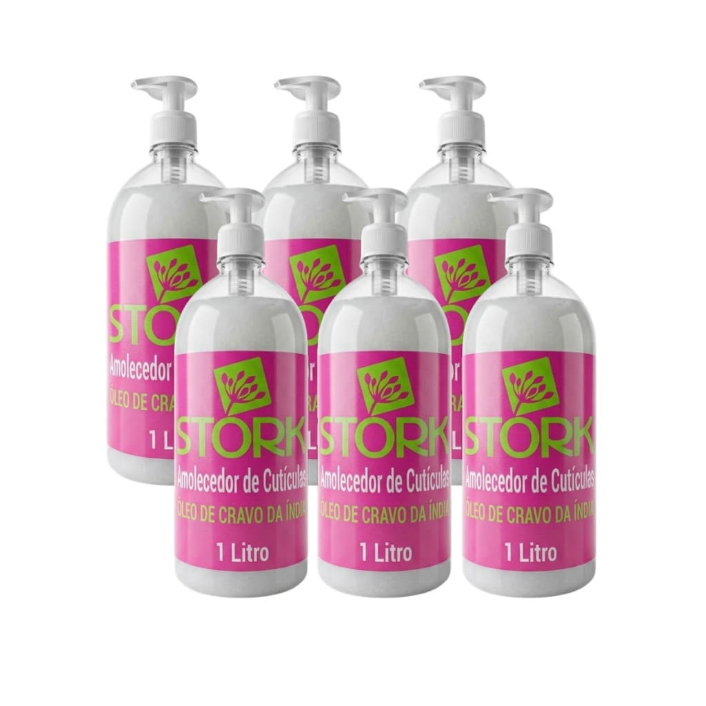 KIT amolecedor de cutícula com óleo cravo da índia 1L Stork (6 unidades)
