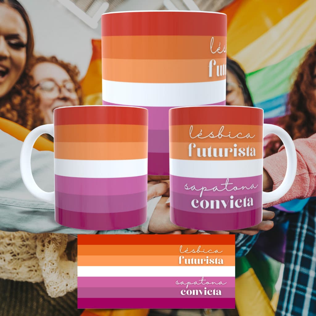 Caneca Personalizada Orgulho Lésbica LGBT Presente Casa Decoração Evento