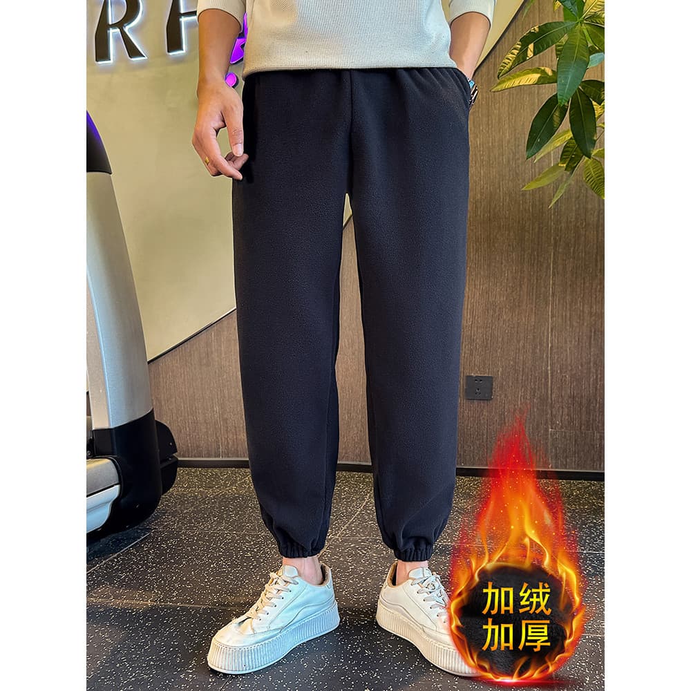 Homens Street Wear calças de moletom de peso pesado primavera outono forro de lã engrossado Leggings calças 2024 novo es