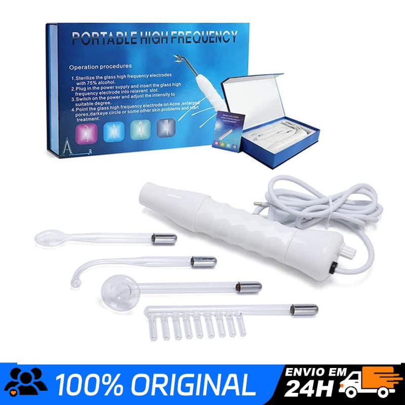 Aparelho Estética Alta Frequência Portátil Facial Capilar Limpeza Pele Eletroterapia Skin Care Profissional Anti Rugas