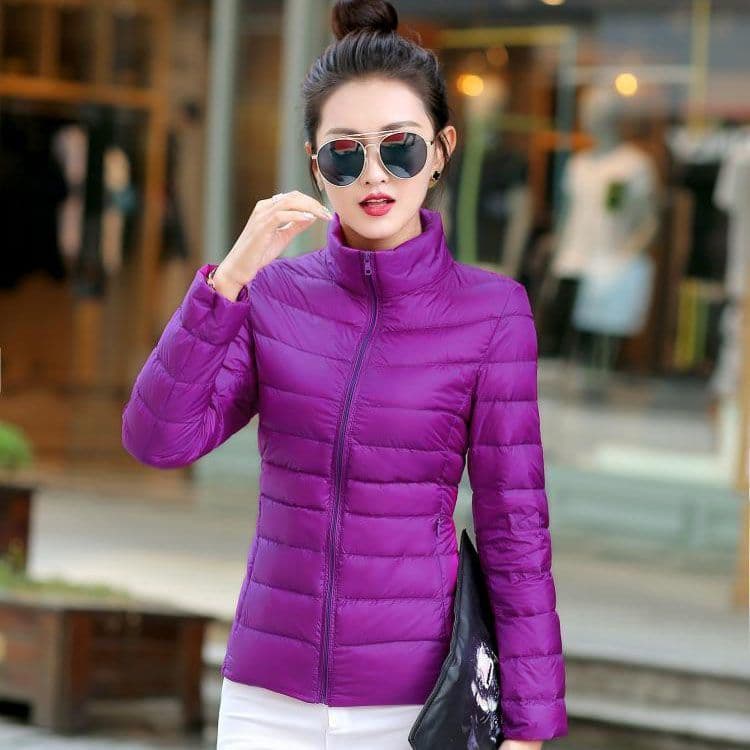Jaqueta acolchoada jaqueta curta na moda outono inverno novo estilo leve seda algodão feminino acolchoado jaqueta gola m