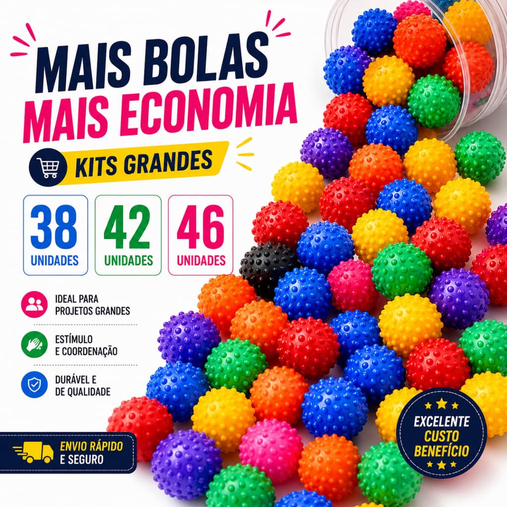 Kit 38 42 46 Bola Cravo Sensorial 5,5cm Massagem Fisioterapia