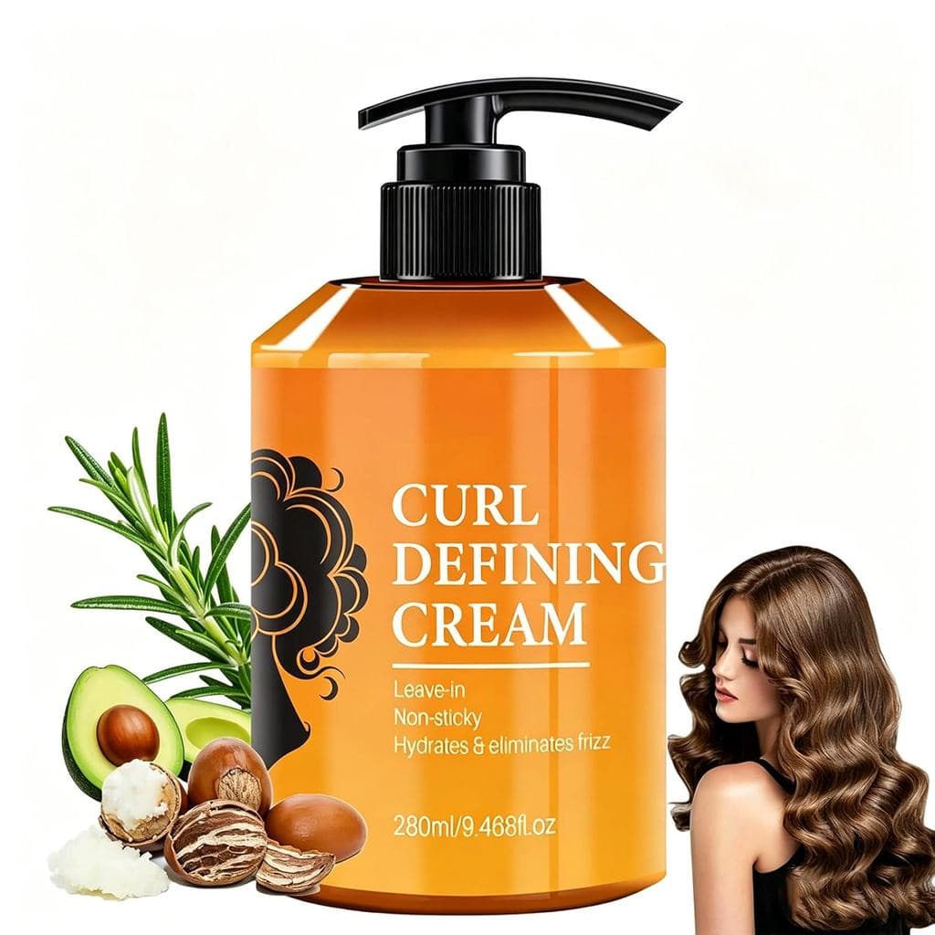 Creme Definidor de Cachos - Máscara Capilar Hidratante com Óleo de Argan para Cabelos Ondulados e Cacheados, Creme Alisa
