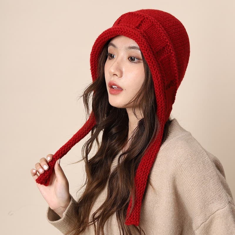 Gorro de Inverno com Franjas, Chapéu de Lã Estiloso e Fofo, Proteção para as Orelhas, Gorro de Inverno. ------ *&-**&&