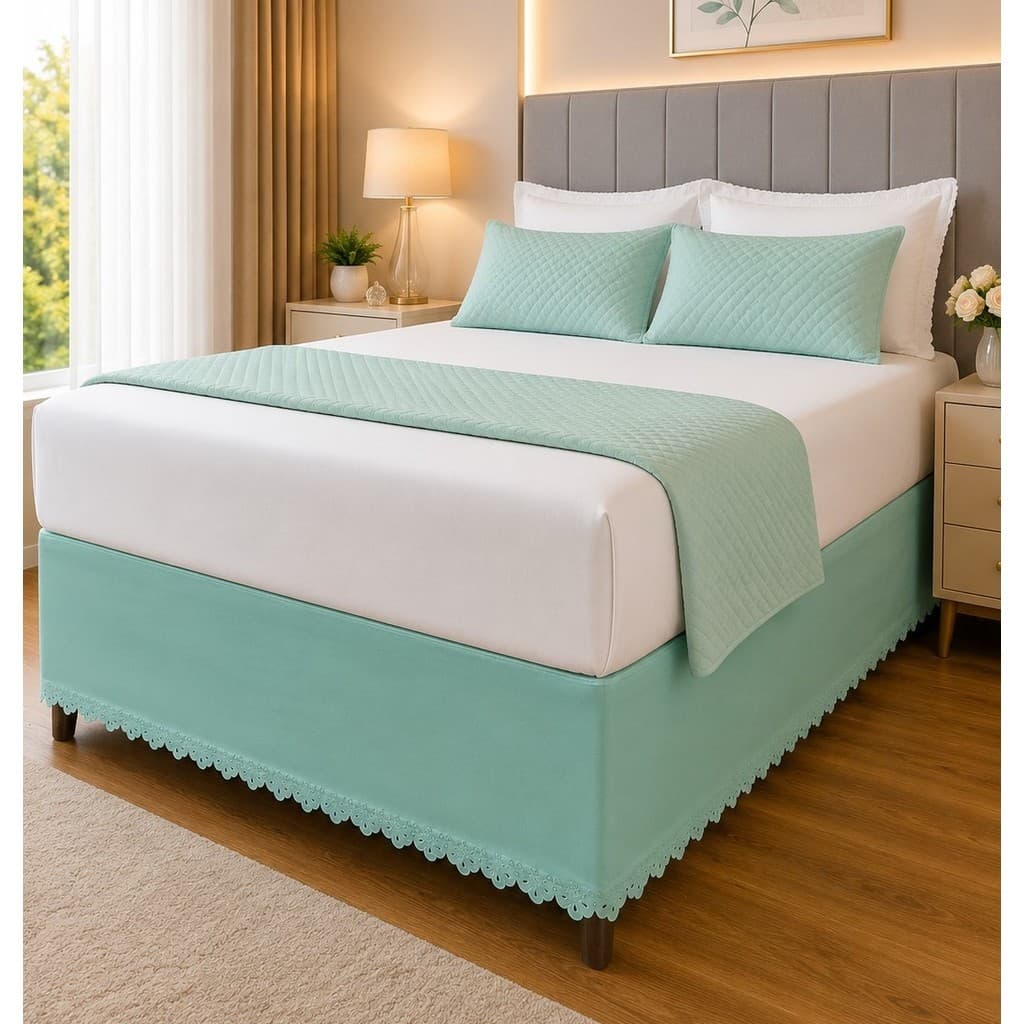 Protetor Saia Box Ajustável 3 Em 1 Rioleen Casal Queen King Elástica Para Cama Box