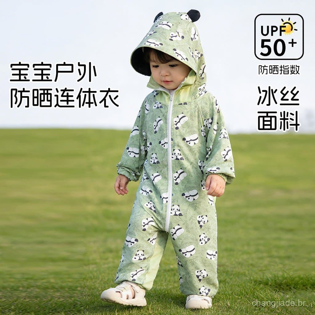 Nova roupa de proteção solar infantil de peça única, de secagem rápida, respirável, macacão de proteção UV para atividad