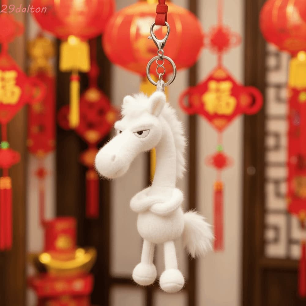 Brinquedo De Pelúcia De Cavalo DALTON , Design Fofo , Artesanal Requintado , Pônei Estilo Fantasia Branco Preto Cor Simu