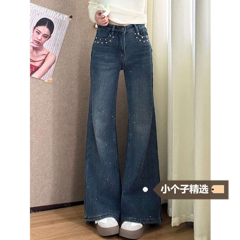 145 americano Retro Gypsophila quente diamante queimado Jeans novo estilo fino-ajuste mais magro olhar cintura alta calç