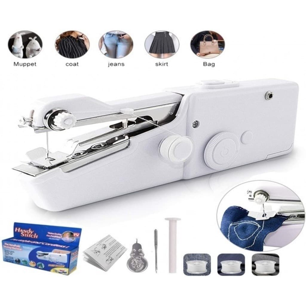 Mini Portátil Máquinas De Costura Ponto Acessível Costurar Costura Sem Fio Roupas Tecidos LK-8100