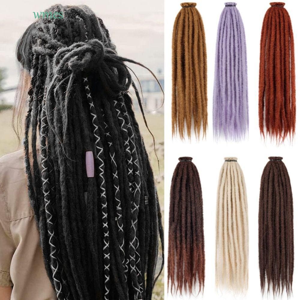 WMES1 Hippie Dreads , Extensão Sintética De Dreadlock Cor Ombre De 24 Polegadas , Cabelo Longo De Tranças De Crochê Natu