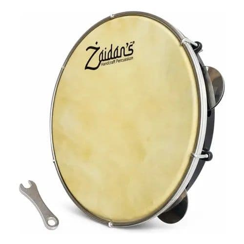 Pandeiro Pele De Couro Animal Caprino Profissional 10 Polegadas Zaidan's Percussao Samba