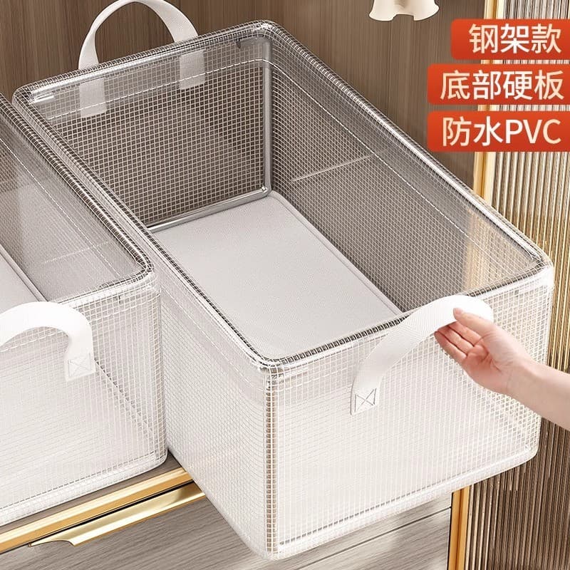 Caixa de armazenamento de guarda-roupa transparente em PVC, calças, armazenamento em camadas, roupas íntimas, calcinhas,