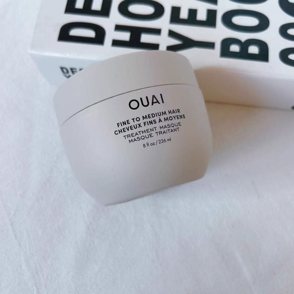 Salvador macio!OUAI Máscara Capilar Forte e Fofa 236ml/100ml Hidratante Reparador Máscara Capilar Forte