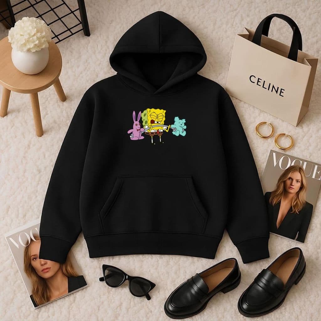 Moletom Liso Bob Canguru Capuz Feminino