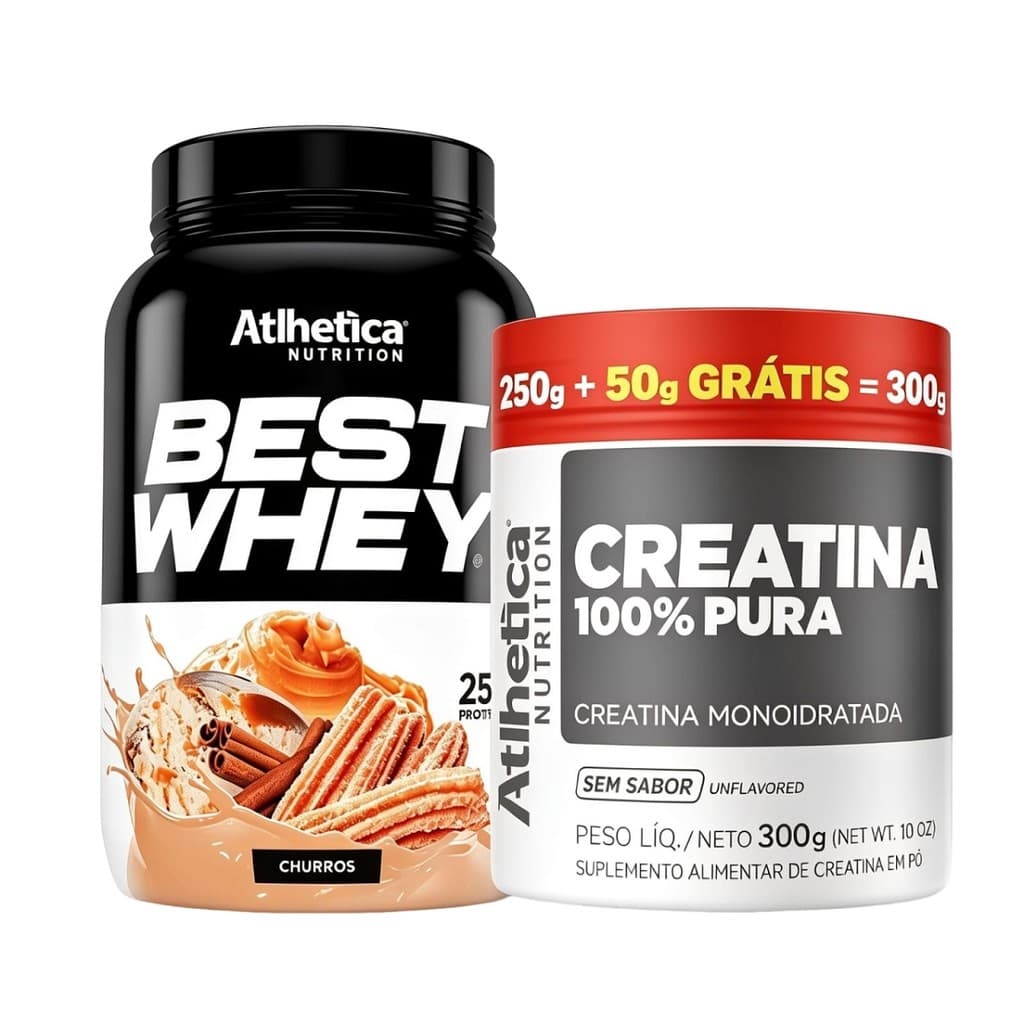 Kit Performance - Best Whey Protein Churros + Creatina 100% Pura - Atlhetica Nutrition