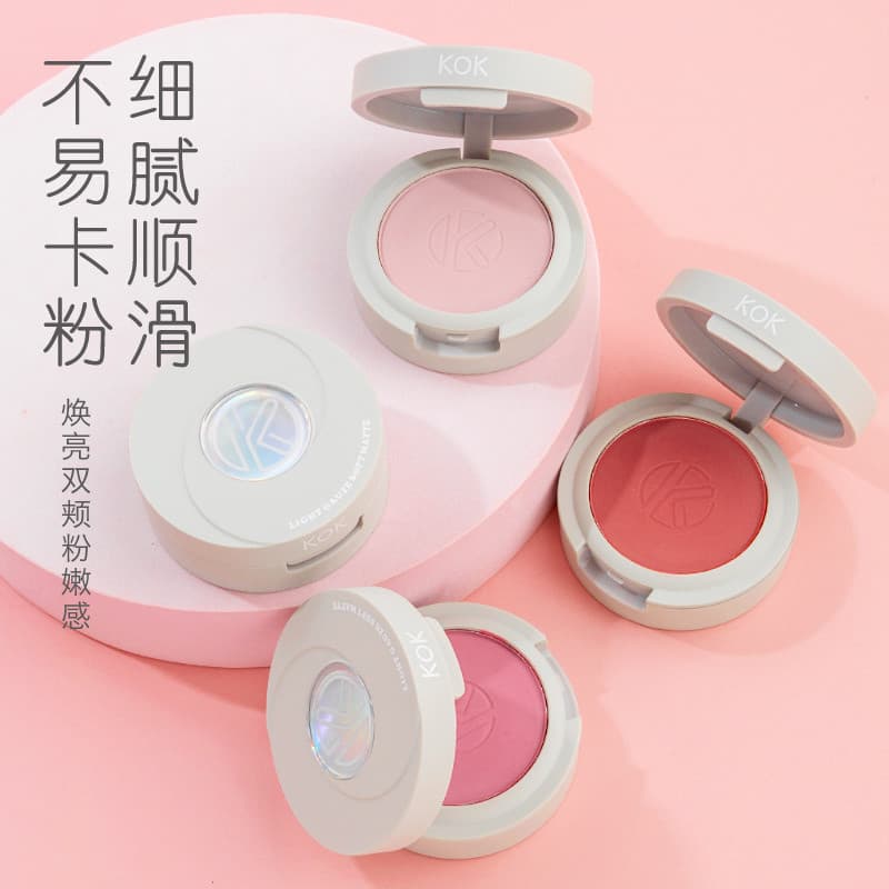 KOK luz gaze névoa macia retoque Blush Rouge Natural alto brilho contorno iluminando à prova dwaterproof água à prova de