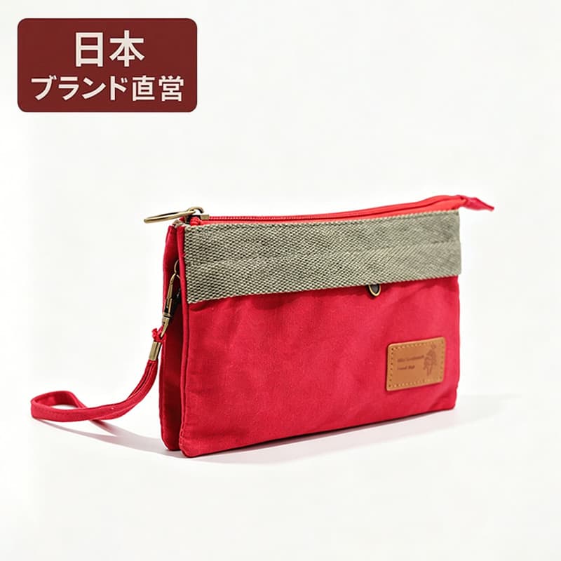 Japão vendas diretas cor sólida pano de algodão uma puxar Multi-camada portátil bolsa senhoras embreagem saco cosmético