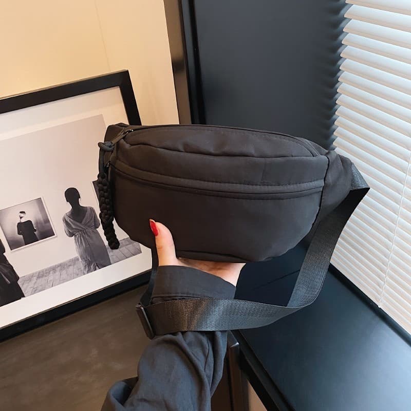 Bolsa feminina feminina bolsa de cintura para celular simples Street Wear bolsa de peito masculina japonesa leve de um o