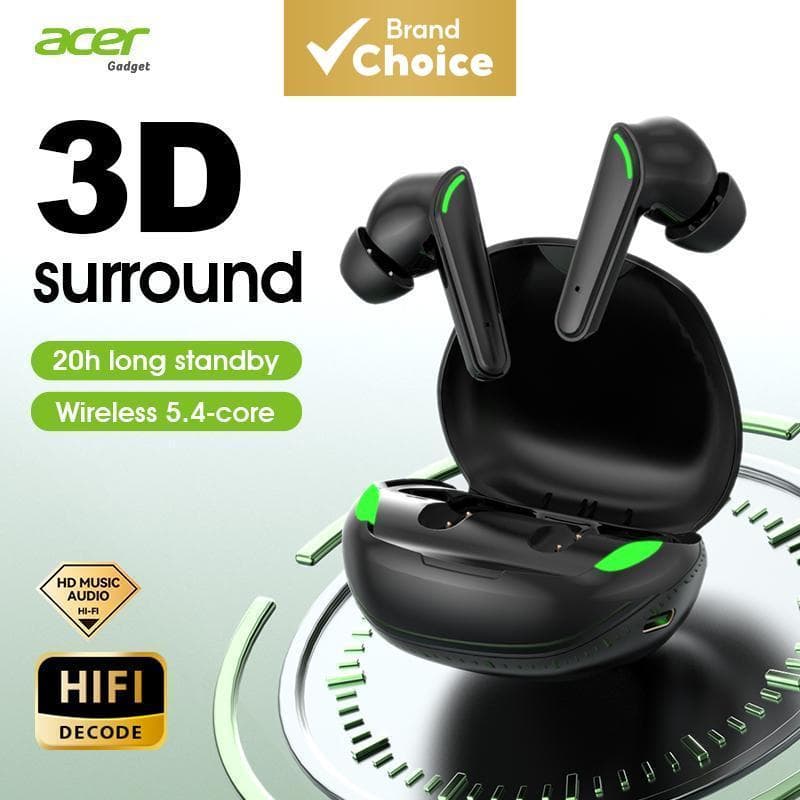 Fones De Ouvido Acer OHR619 Sem Fio Bluetooth 5.4 À Prova D'água Chamada De Voz Redução De Ruído HiFi Som Estéreo Música