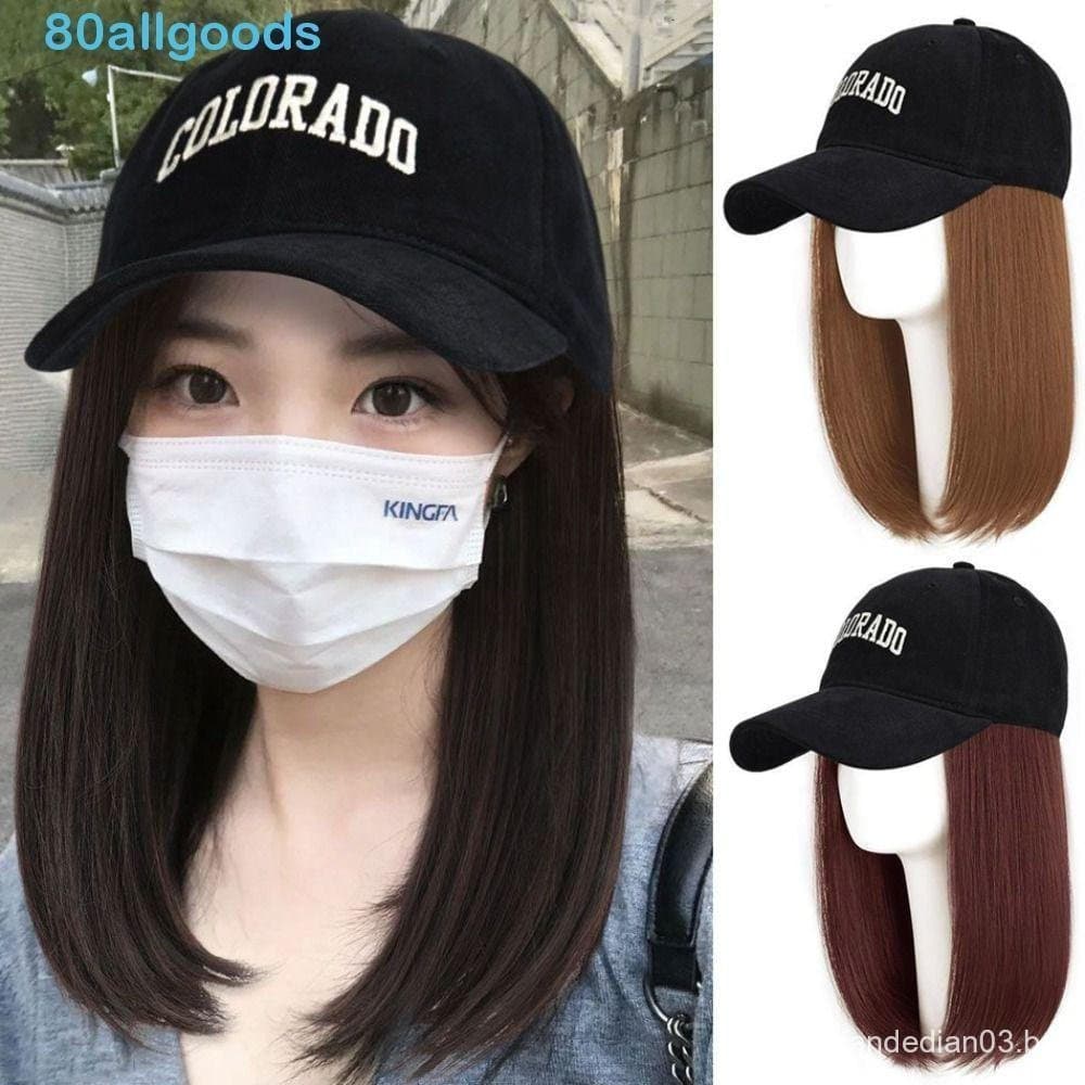 ALLGOODS1 Boné De Beisebol Bob Peruca De Cabelo Diário Ao Ar Livre Marrom Meninas Invisível Natural Hairpieces Preto Lon