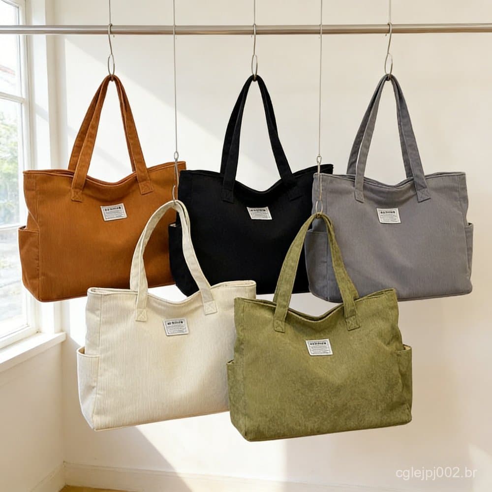 Bolsa Tote de Veludo Feminina Grande Capacidade  Várias Cores Para Trabalho Faculdade Uso Diário