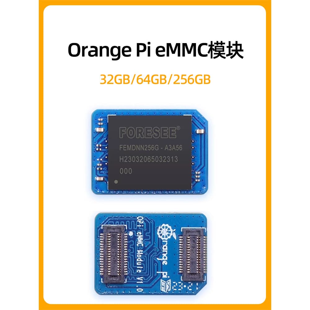 Torta de laranja orangePi 5 Plus Pro Torta de Laranja 3B Adequado para módulo eMMC Armazenamento Flash 64GB 256GB