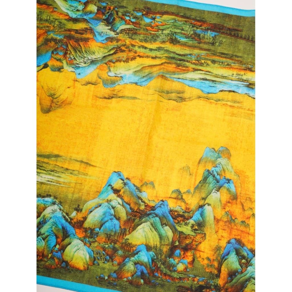 Kupa Qianli Jiangshan Lenço Criativo Cultural Toalha Quadrada de Algodão Puro Absorvente de Suor Lenço de Secagem Rápida