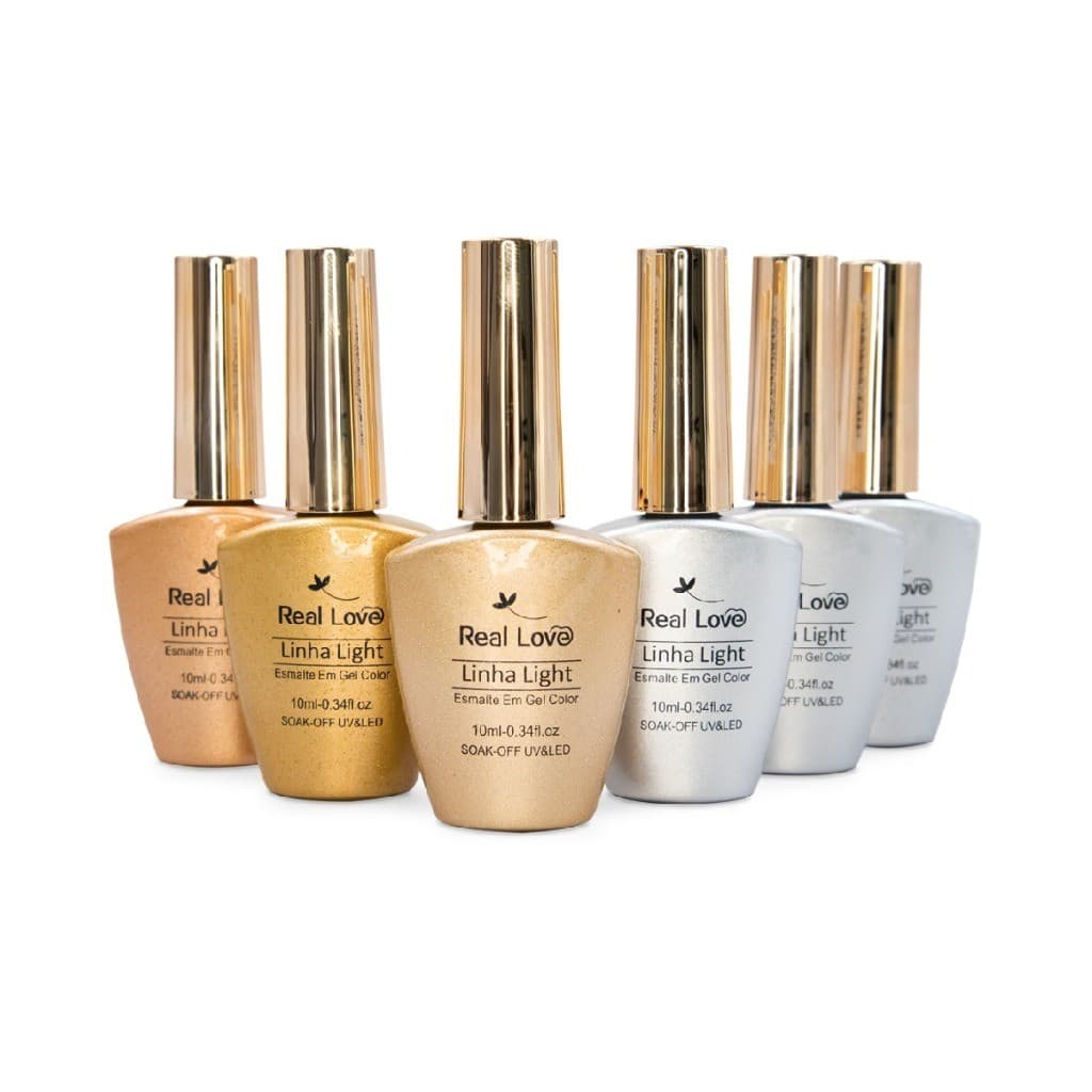 Esmaltes em Tons de Dourado e Prata 10 ml - Real Love