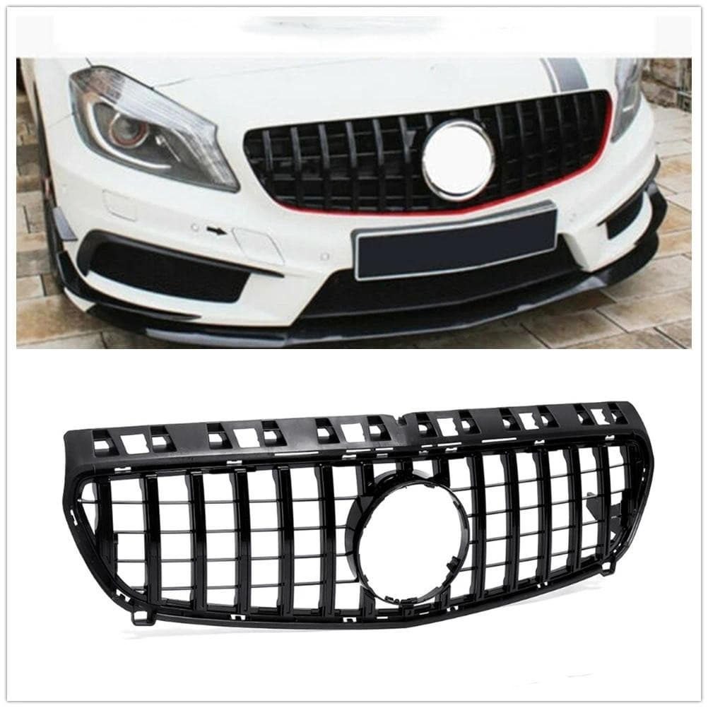 Grade Dianteira Para Mercedes Benz Classe A W176 2013-2015 A180 A200 A250 A45 AMG Grill GT Estilo Preto/Prata Superior P