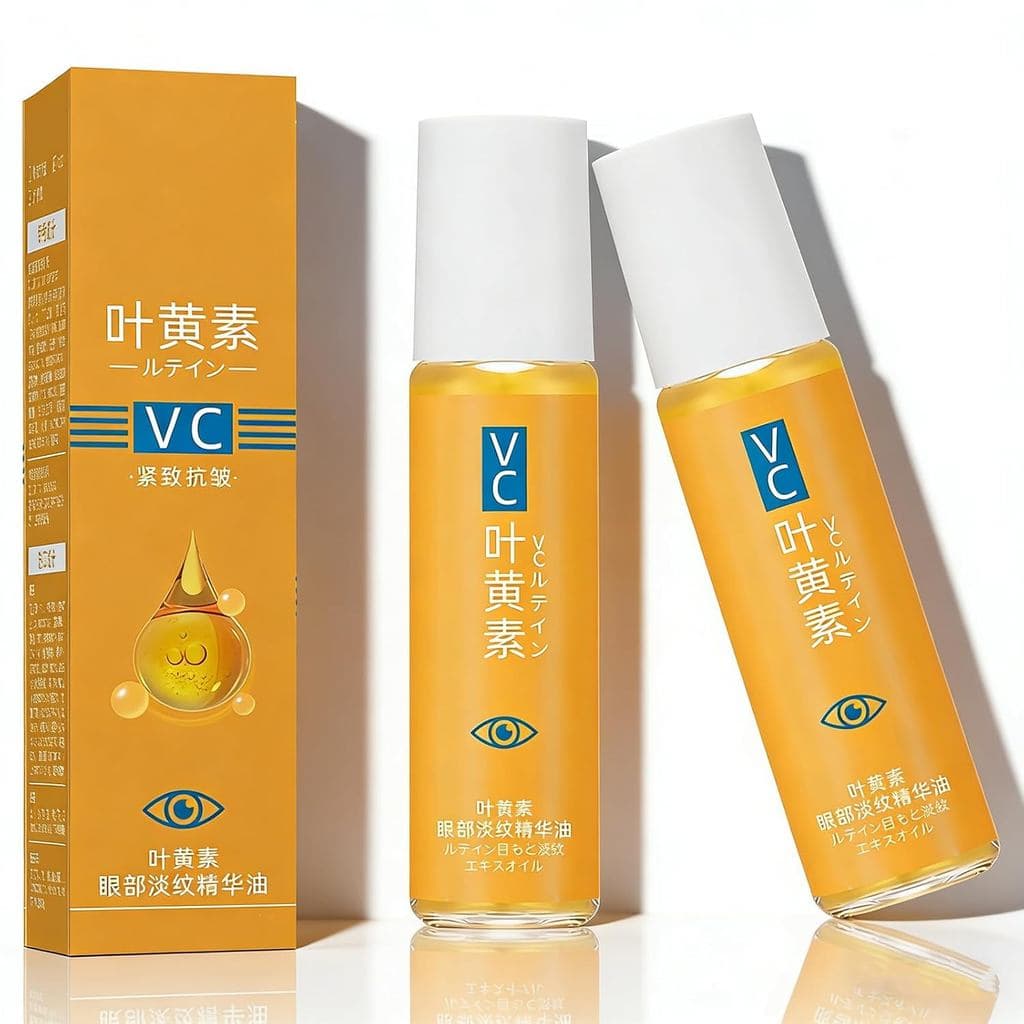 Óleo Sérum Anti-Rugas para Olhos VC com Luteína, Essência em Roll-On para Olheiras, Bolsas nos Olhos e Inchaço, Óleo Ess