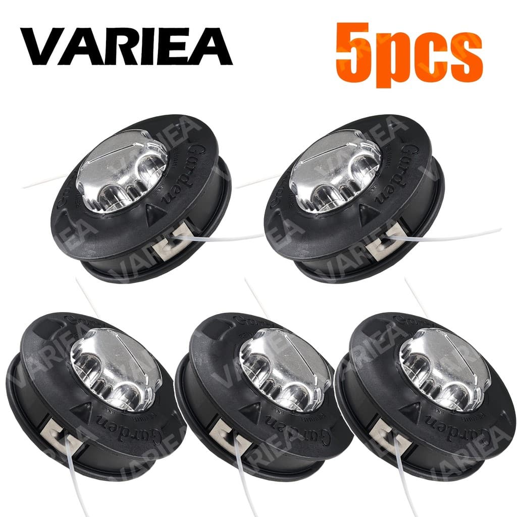 Conjunto de-5 peças VARIEA, cabeça de corte de grama preta de linha dupla, cabeça de corte de grama, sem linha de desmon