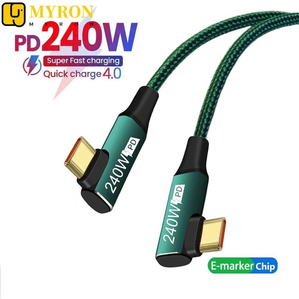 Cabo De Carregamento Rápido MYRON1 USB C Dados Tipo Para Laptop De 90 Graus