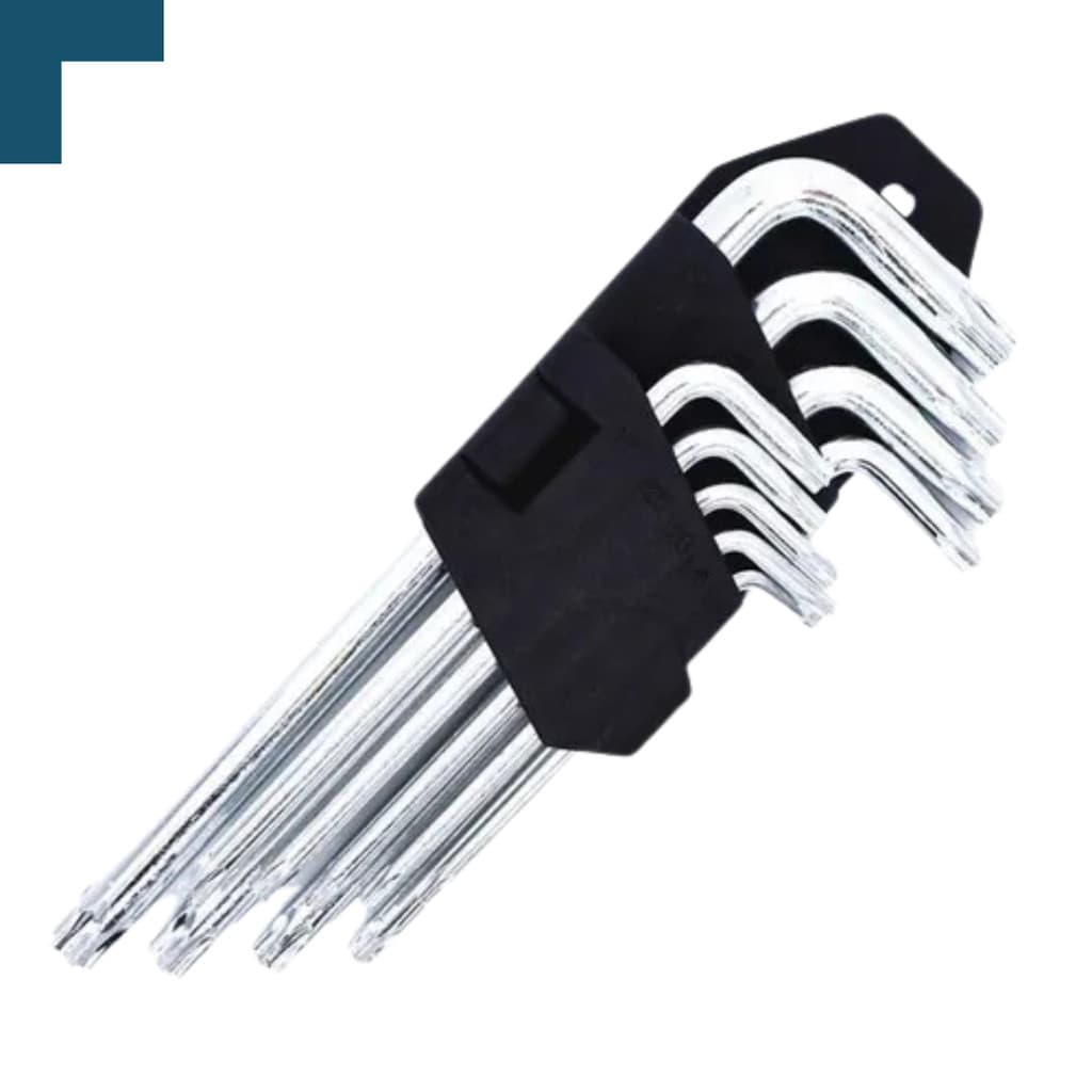 Jogo De Chaves Allen/torx Prateado Com 9 Unidades 10mm - 50mm