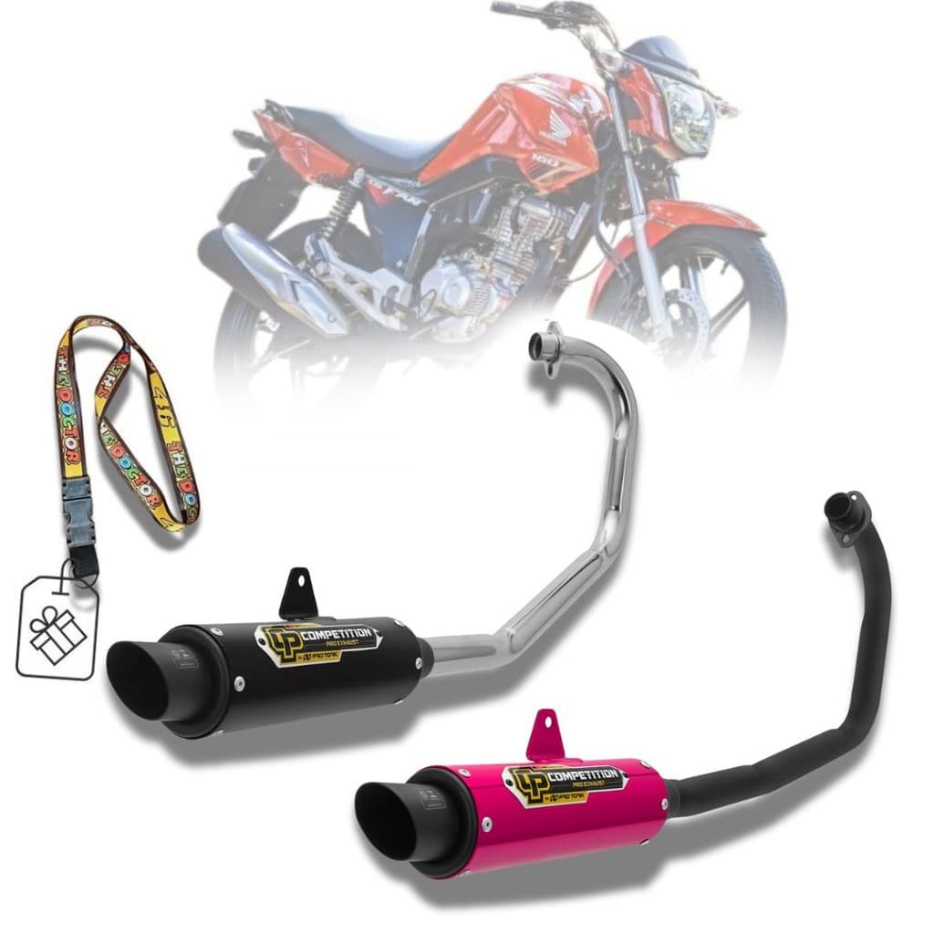 Escapamento Esportivo Fan/Start 160 Mais Chaveiro 2016 a 2024 Cromado Para Moto Pro Tork Competition