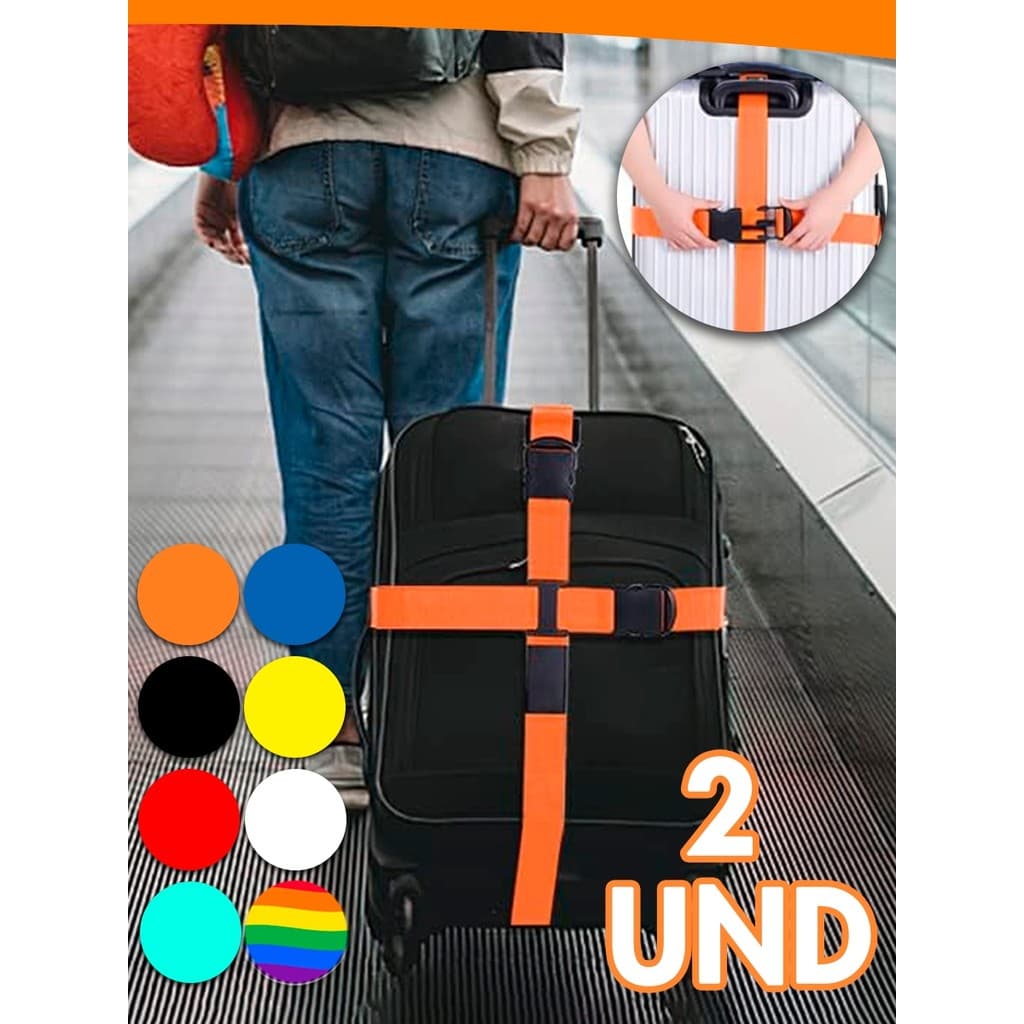 Kit Com 2 Cintas Para Mala De Viagem Fivela Proteção Bagagem Segurança Anti Furto Nano Shop