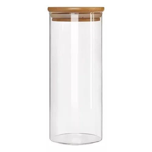 Pote Vidro Hermetico Tampa Bambu 1500ml Armazenamento Alimentos Conservacao Cocina Sustentavel Duravel