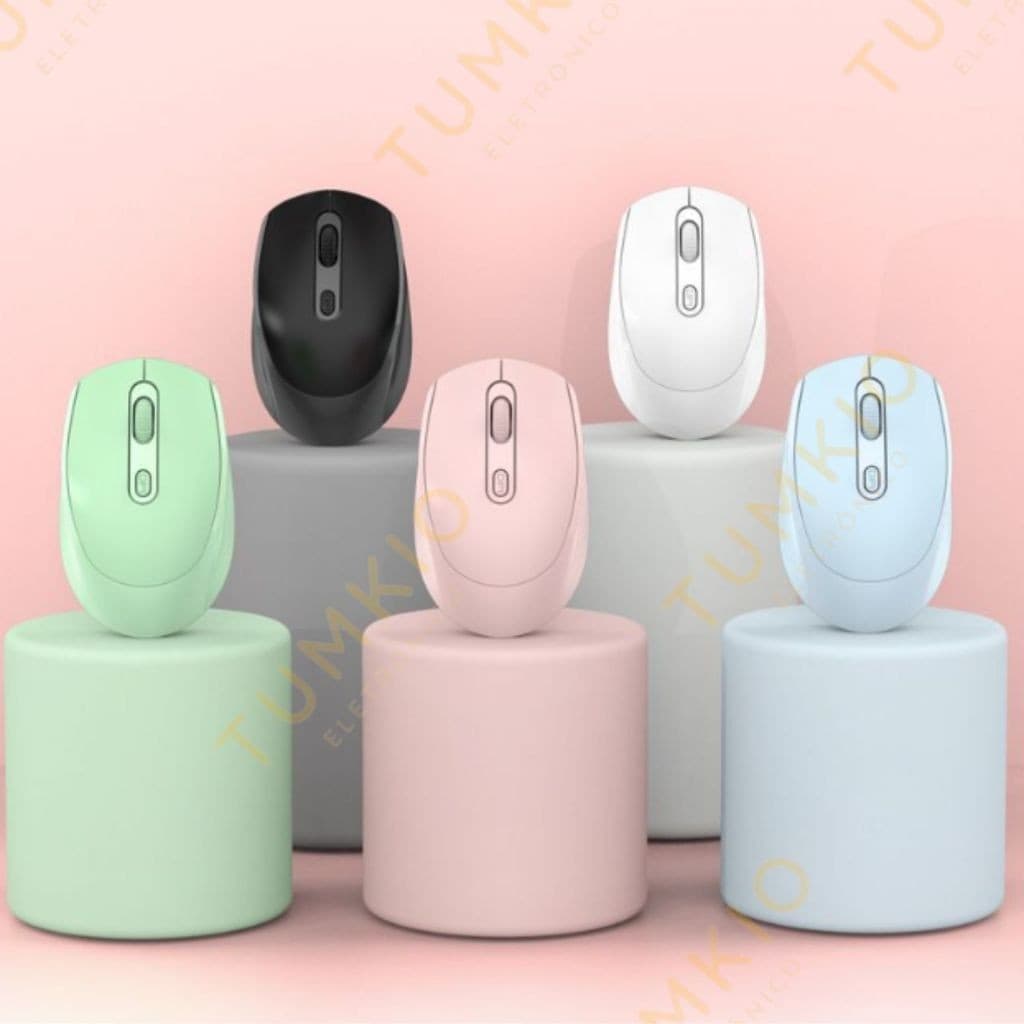 Mouse Sem Fio Colorido Wireless 2.4GHz Usb Óptico Escritório Elegante