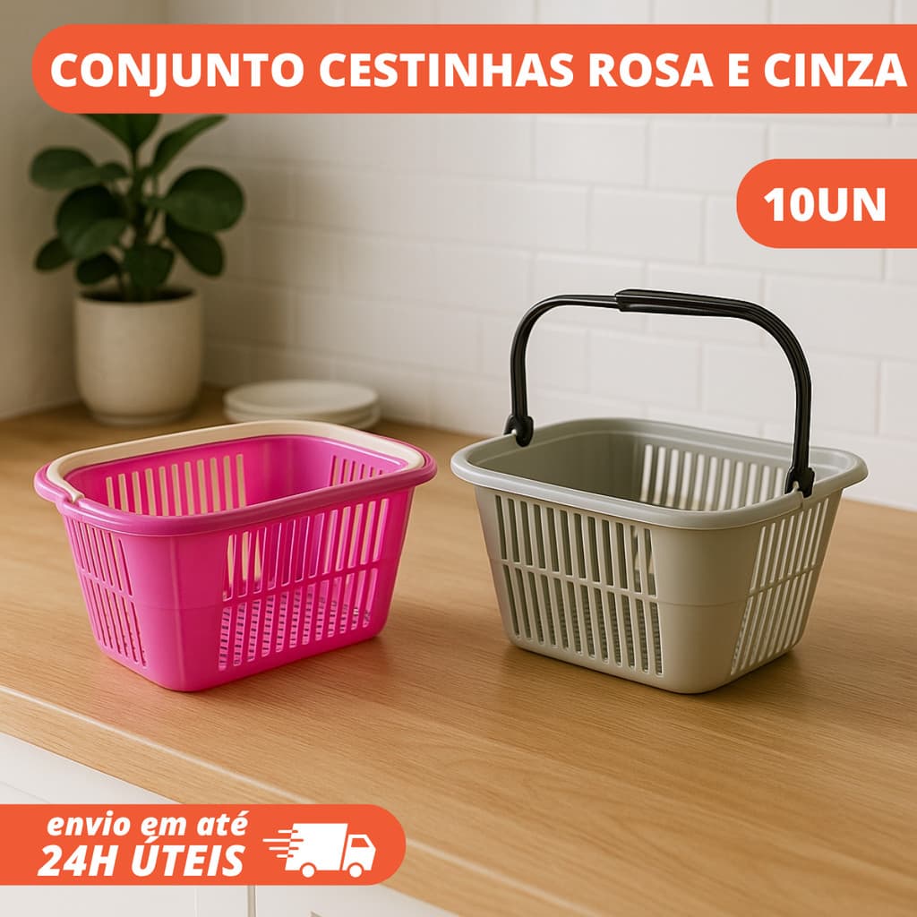 Conjunto Com 10 Unidades De Cesto Prendedores De Roupa