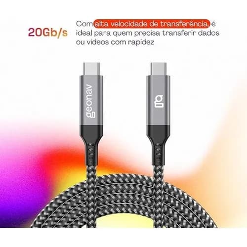 Cabo Speed Pro Usb-c 3.2 Gen Geonav - Ucc07 Cor Preto