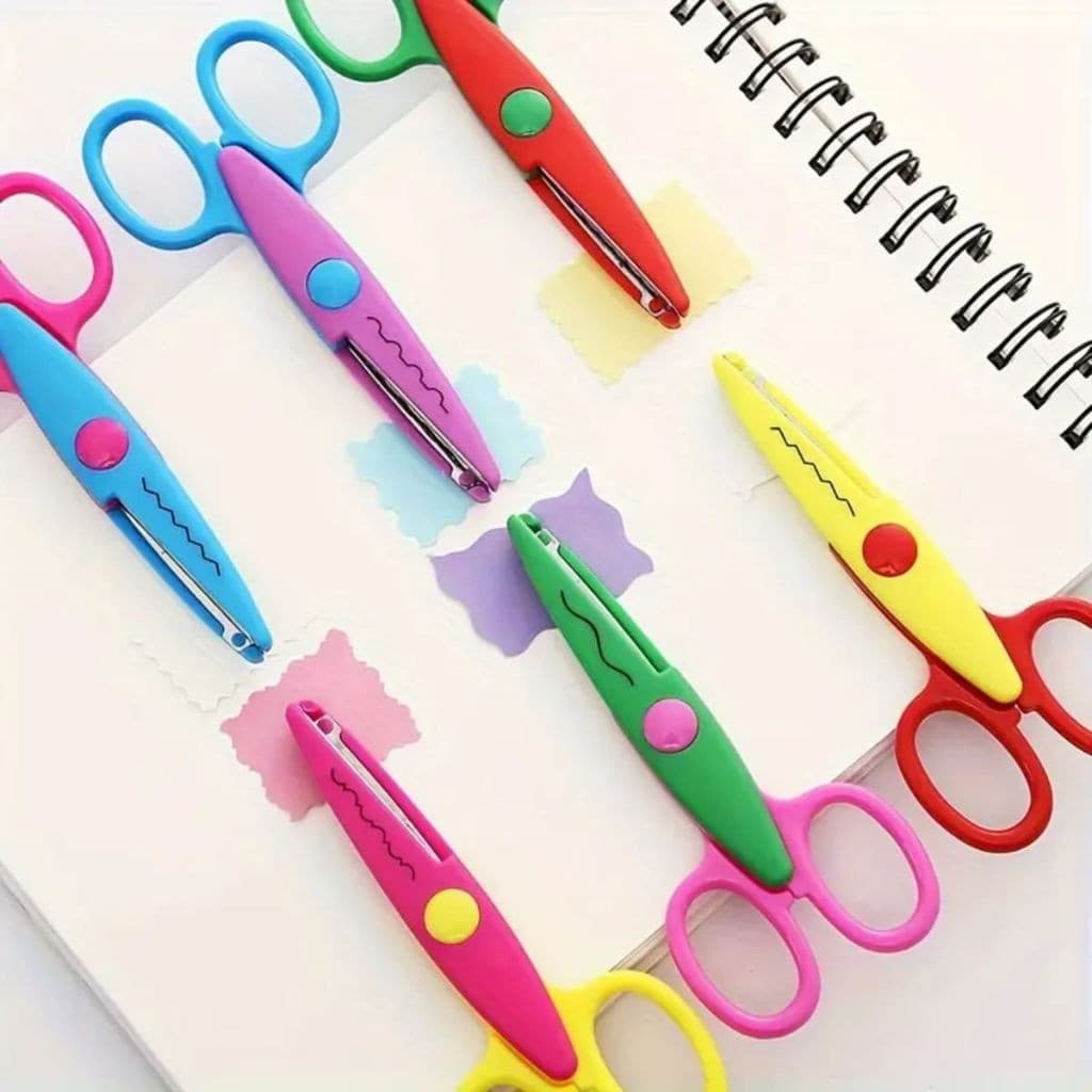 KIT 1/3/6 Tesouras Para Picotar Corte Decorado Scrapbook Tesoura Escolar Artesanato Picote Ondas ZigZag