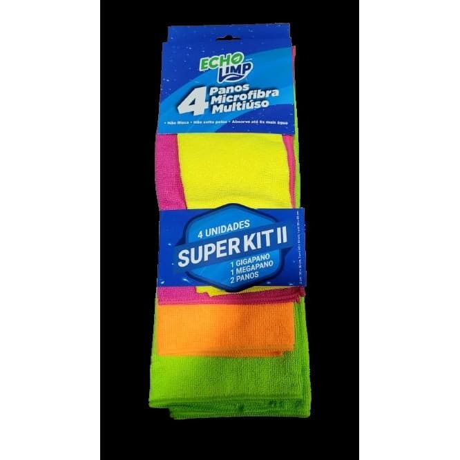 Super Kit 4 Panos de Microfibra Multiuso