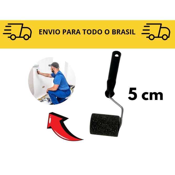Rolo para pintura Esponja 5cm / rolo de pintura com cabo / acabamento pintura
