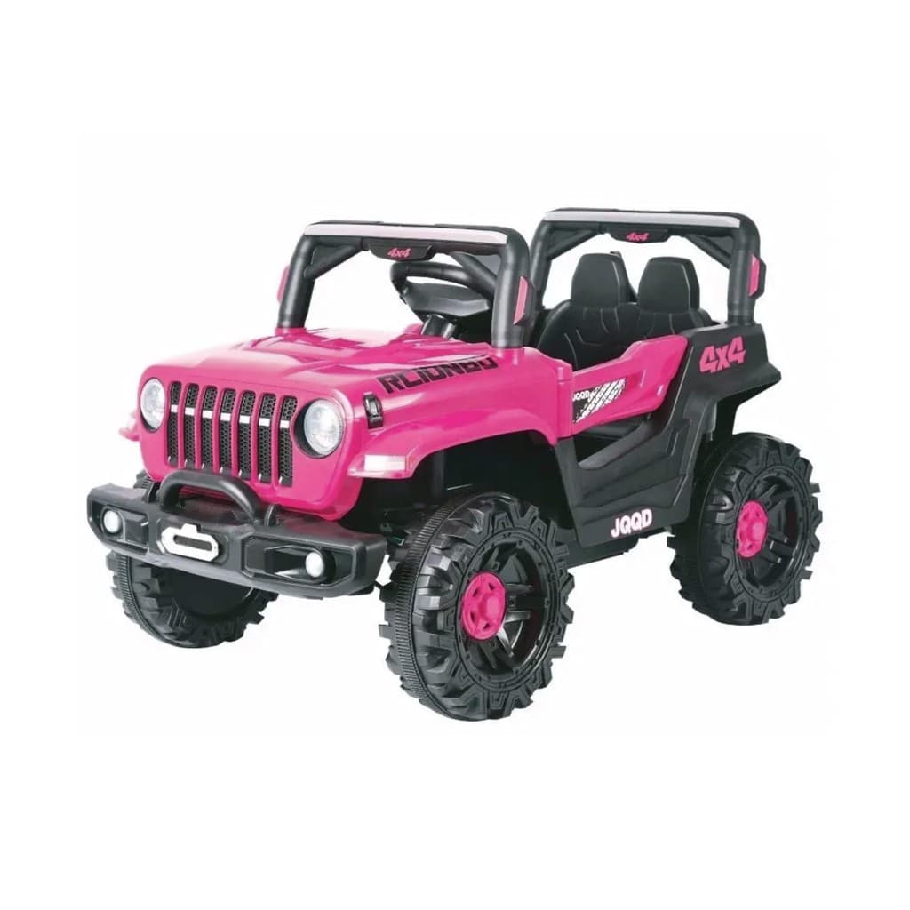 Carro Elétrico Infantil Jipe Off Road Rosa 12V com Controle Remoto Zippy Toys Brinquedo Criança