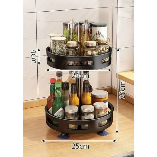 Organizador Giratório Multiuso 360 Graus Portátil Temperos Condimentos Maquiagens Cosméticos Cozinha
