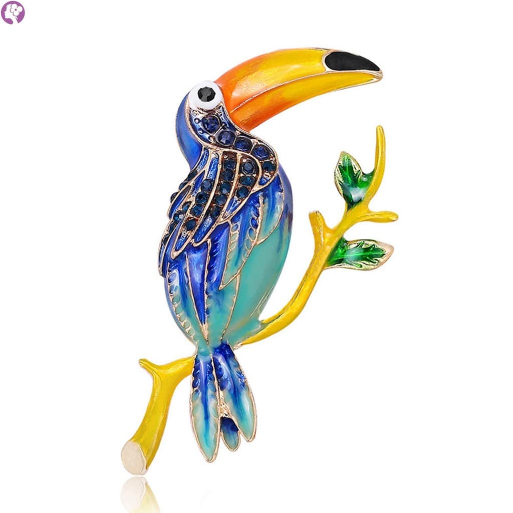 Luxuoso Broche De Papagaio Decorar Arte Criativa Liga Galvanizada Animal Lapela Pino Com Strass Para Casacos Jaquetas Su